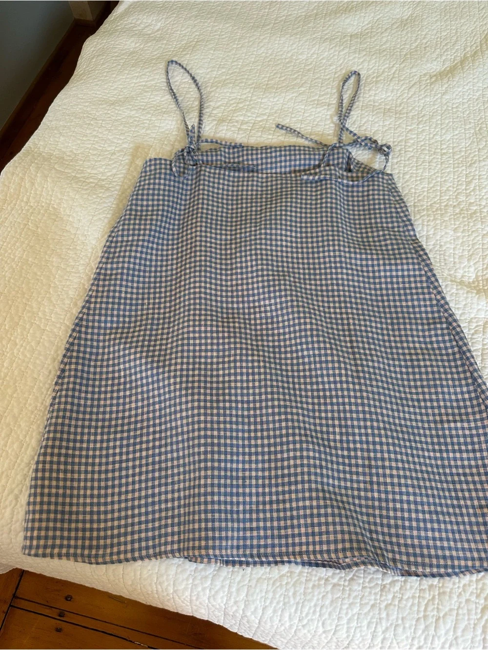 Reformation Blue and Pink Gingham Aubree dress - Picture 4 of 4